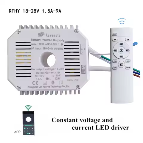 RFHY LED Intelligent Power 220V strip driver 18-28V 1.5A1.8A2.2A2.7A3.2A3.6A4.8A6A7A8A9A APP Remote 