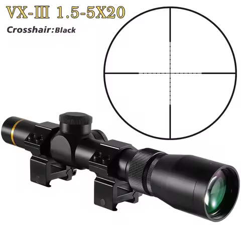 Tactical Optics VX-3i 1.5-5X20 mm Duplex Reticle Rifle Scope Hunting Sight HD Aseismatic Single Barr