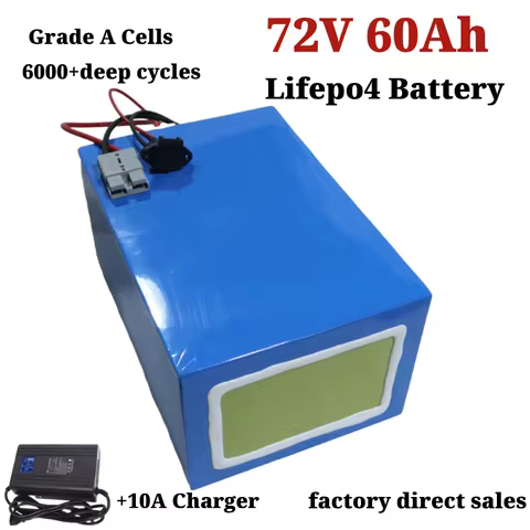 lithium 72V 60Ah lifepo4 lifepo4 battery BMS 24S 76.8V deep cycle for15KW 10kw 5000W 3500W bike scoo