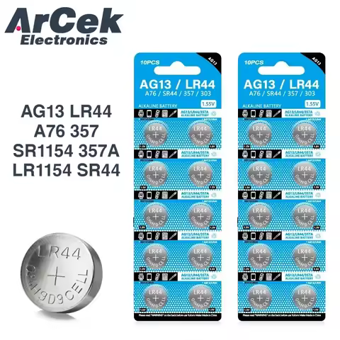 20PCS AG13 LR44 A76 357 SR1154 357A LR1154 SR44 1.55V Alkaline Battery for Watch Remote Calculator C