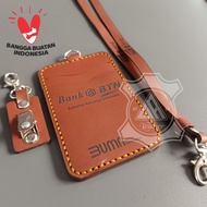 AR.Leather98 Leather Card Holder – ID Card Name CustomTAG with Logo & Name Printing -S2L4