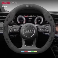 38cm Car Steering Wheel Cover For Audi ABT A1 A3 A4 A5 A6 A7 A8 Q2 Q3 Q4 Q5 Q7 Q8 TT RS3 RS4 RS5 RS6