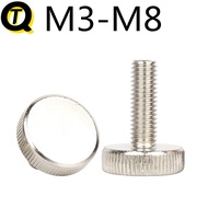 Knurled Bolt (Ready Stock M3M4M5M6M8) Nickel-Plated Flat Head Hand Screw Screw GB835 Round Head Scre