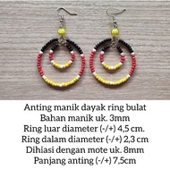 Dayak Bead Earrings/dayak Earrings/dayak Special Earrings/dayak Accessories/Kalimantan dayak Accessories/Bead Earrings/dayak Earrings/Kalimantan dayak Earrings/dayak Ethnic Earrings/Round dayak Bead Earrings/Earrings Hoops/circle Earrings