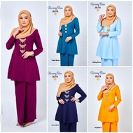 Baju KURUNG RIAU Classic Adult BAJU RAYA 2024 PURPLE NAVY BLUE BABY BLUE TEAL BLUE MUSTARD NEW AT CANTIK