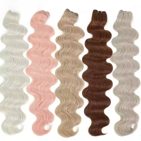 30Inches 200Grams Pink Ombre Blond T1B/27# Body Wave Brown M816 27/613 Gray White 58# Synthetic Hair