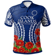 Commemorative Anzac Day Polo Shirt Men Lapel Collar Short Sleeve Golf Top for Australia New Zealand 