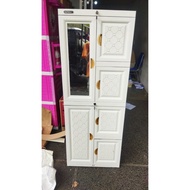 Lemari Baju 2 Pintu Plastik Mini Cabinet Napolly Putih Minimalis Kaca