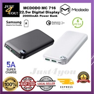 Mcdodo MC 716 20000mAh AFC PD QC 3.0 SCP VOOC Quick Charge Digital Display 22.5W Power Bank mc 7160