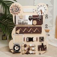 Little Bear Busy Board Children Montessori Wall Game Board Music Institution Unlock Busy Board Toy