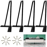 Heavy Duty Black Metal Hairpin Table Legs - 20cm (7.9in) Replacement Feet for DIY Projects, Sofa, Ca