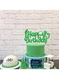 1入組生日蛋糕插片,高爾夫主題生日蛋糕杯子蛋糕裝飾,適用於生日聚會裝飾、甜點裝飾、蛋糕裝飾、烘焙工具、廚房小工具