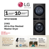 LG 21KG WashTower Stacked Washer Dryer WT2116SHB Heat Pump Dryer (FREE TNG BY REDEEM)