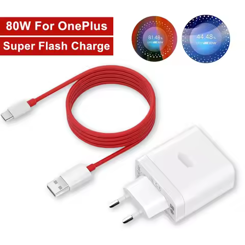 80W Super Flash Charger For OnePlus 9 10 11 12R 13 Nord 2T N300 CE 2 3 Lite ACE 2 3 5 OPPO Realme Fa