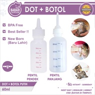 DOT PUTIH Botol Susu Anjing Kucing Bayi Baru Lahir Kitten Kecil Murah Tempat Minum Anak hewan 60ml Aman