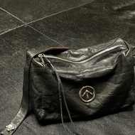 GROTTO GROTTO Black Stone Bag Classic Pillow Bag Large Capacity One Shoulder Boston Crossbody Soft B