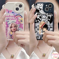 Casing Oval Big Eye Soft Phone Case Motif Butterfly Barbie and Luffy for Infinix Hot 11S 10S 10T 11 10 9 Play NFC Note 8 Smart 6 5
