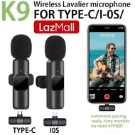 LazMall [Siêu Hot] Mic Thu Âm Cài Áo K9 2 Mic Chân IOS Chân TypeC Lọc Tiếng Ồn Thu Âm Livestream Qua