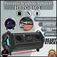 [Ready Stock]BOOM BASS HBPC-1602 Outdoor Portable Bluetooth Speaker