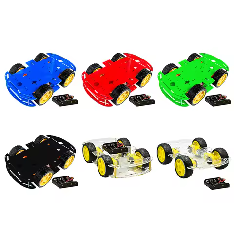 for Arduino 5 colors Smart Car Kit 4WD Smart Robot Car Chassis Kits Car With Speed Encoder and Batte