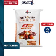GARSONI NITROVITA 12-6-22+3MgO+TE Baja Sebatian NPK 50KG Untuk Kelapa Sawit, Durian, Mangga & Tanama