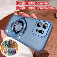 For OPPO Reno14 F Reno 14 Pro 14F 5G Transparent Clear Case Cover Stand Phone Holder Ring Bracket Ca