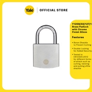 Yale Y120B 50mm Outdoor Boron Brass Padlock with Chrome Finish Y120B/50/127/1 - 1 pc Pack