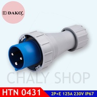 "DAKO PLUG" HTN0431 Waterproof Male PLUG 2P+E 125A 400V IP67
