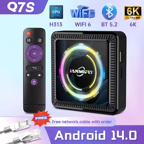 Q7S Smart Android 14 Tv Box Ultral HD 6K Wifi 6 Support Google Bluetooth 5.2 Streaming Media Player 