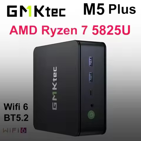 GMKtec M5 Plus AMD Ryzen 7 5825U Mini PC Windows 11 Pro DDR4 16GB 500GB Nvme SSD WIFI6 BT5.2 Desktop