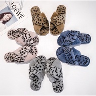 Furry Leopard Bedroom Slippers