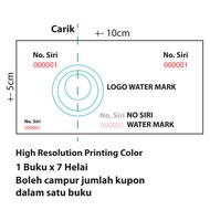 10 School Canteen Day Coupon Book/1 Book x 7 Sheets/Full Color/High Resolution Printing