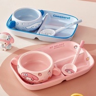 One-person dinner plate Bowl Spoon set211food dispatching disk breakfast plate3 PCs cartoon one pers