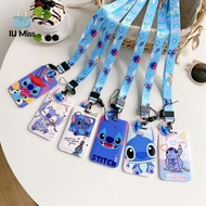 IU MISS Boys Student Meal Card Bus Card Cover Blue Credit ID Card Cartoon Card Cover Card Case Lanyard Stitch Card Holder