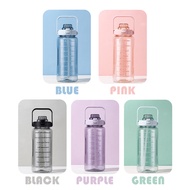 2L Large Water with Straw Outdoor Portable Sport Fiess Gym 2 Litre Bottle Sports