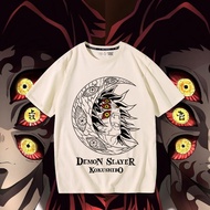 Twelve Ghost Month 黑死牟 T恤  Japanese-style Anime Clothing Pure Cotton Trendy Brand