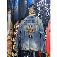 Jacket Jean Biker/Denim Jacket GUNS N' ROSES (GNR) Classic - Rock/Streetwear Style