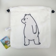 We Bare Bears Ice Polar Bear Velvet Drawstring Bag Pouch Storage Case Casing