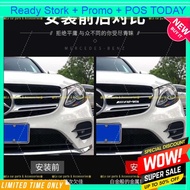 Logo Emblem Badge Lip Cover Benz Grille 3D Metal Hook Sticker Trim Chrome Silver CLA CLS GLA A45 Ste