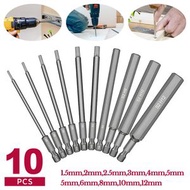 屯團百貨 - [10件套裝] 六角電鑽批頭 磁性快速更換電鑽工具 電動螺絲刀