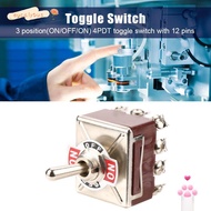 EUCALYTUSMY ​​3 Position Switch​​, High Current Capacity Controller Device 4PDT 12 Pin Rocker Switch