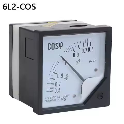 1Pcs 6L2 AC Analog COS Power Factor Meter 5A 6L2-COS Panel meter AC100V 220V 380V Electric Power Fac