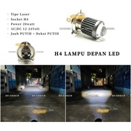 H4 LASER WHITE-WHITE LED HEADLAMP I H4 Laser Hi/Loo 20 Watt Led Bulb I H4 Laser Led Bulb