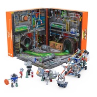 HEXBUG JUNKBOTS Large Factory Habitat Metro Sewer System, Surprise Toy Playset, Build and LOL with B