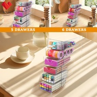 5/6 Tier Acrylic Drawer Organizer Clear Desk Organizer Drawers Stackable Makeup Hair Accessories Org