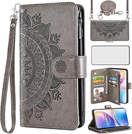 Asuwish Mobile Phone Case for OnePlus 8 Pro Case with Strap and Film Screen Protector Card Slot Fold