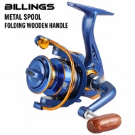Billings Metal Spinning Wheel Lure Fishing Reel Long Casting Reel Solid Wood Sea Rod Fishing Gear Fi