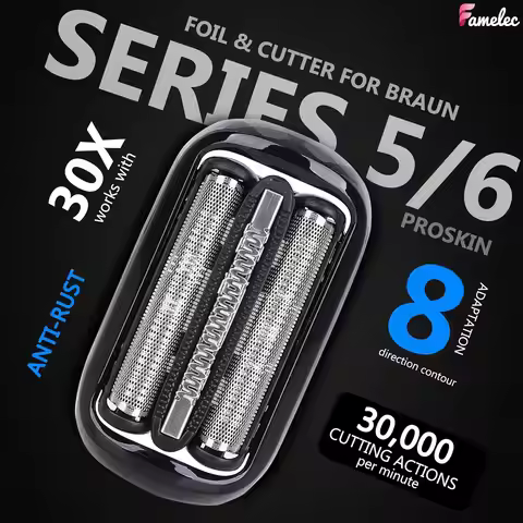 53B Replacement Head Compatible with Braun Series 5/6 Electric Shaver Razor 5018s, 5020s, 5031s, 505