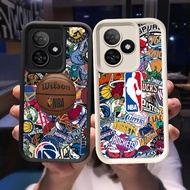 Q-87 Basketball Logo Black white Case for Realme Note 50 Narzo C55 C51 C63 N63 N53 C53 N55 C51S