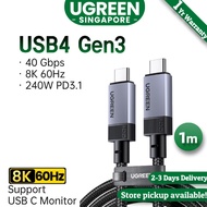 UGREEN 240W USB C Cable, 40Gbps USB C to USB C Cable USB4.0 GEN3 8K 60Hz PD 3.1 Video Cable Compatib